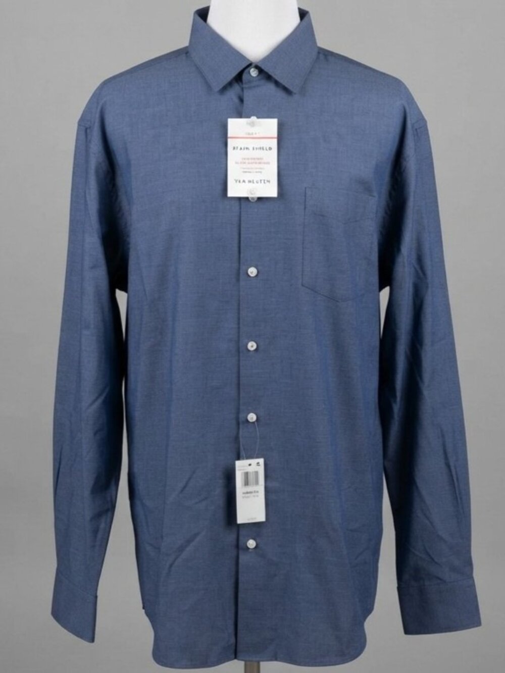 NWT Van Heusen Men's Shirt Tall Fit Wrinkle Free Size 17.5 X 37/38 (C1927)